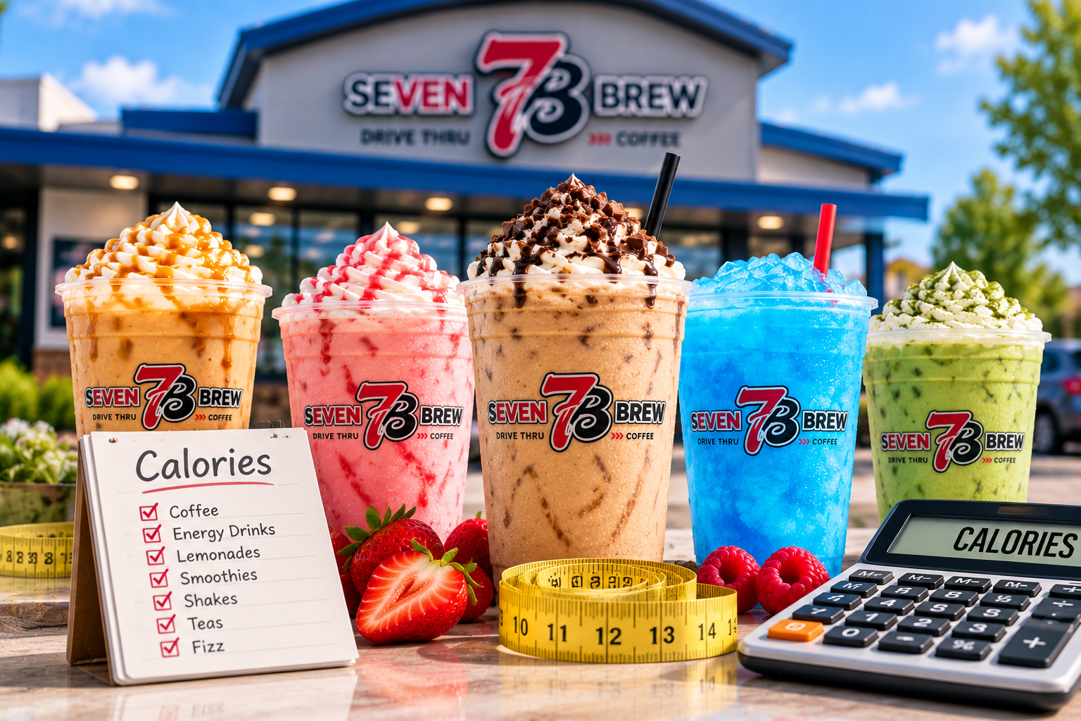 7 Brew calories guide showing drink calorie information